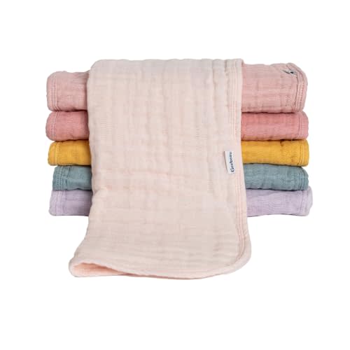 Gerber Baby Boys & Girls Muslin Burp Cloths, Multi Rainbow, Large Size 20" x 10"