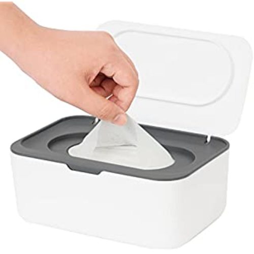 Wipes Dispenser, Wipe Holder for Baby, Refillable Wipe Container, Portable Press to Open, Non-Slip