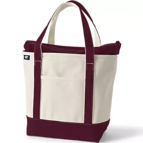 Medium 5 Pocket Open Top Canvas Tote Bag | Lands' End