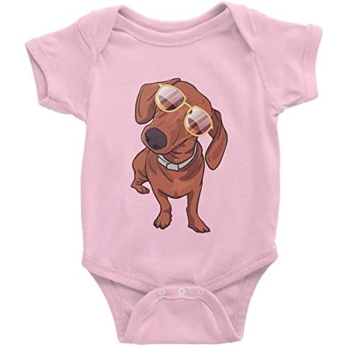 Funny Dachshund Sunglass Dog Funny Baby Cotton Toddler Jumpsuit Romper 0-24 Months