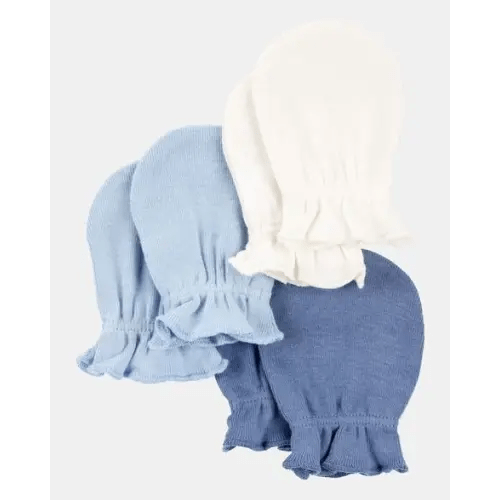 Baby 3-Pack Mitts - Blue