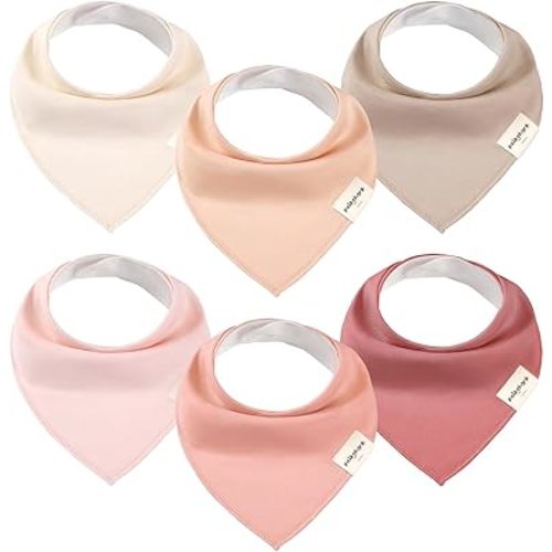 6 Pack Baby Bibs for Teething and Drooling, Organic Infant Bandana Drool Bibs for Boys and Girls, Unisex Color, Soft Cotton Bibs for Newborn - Sakura