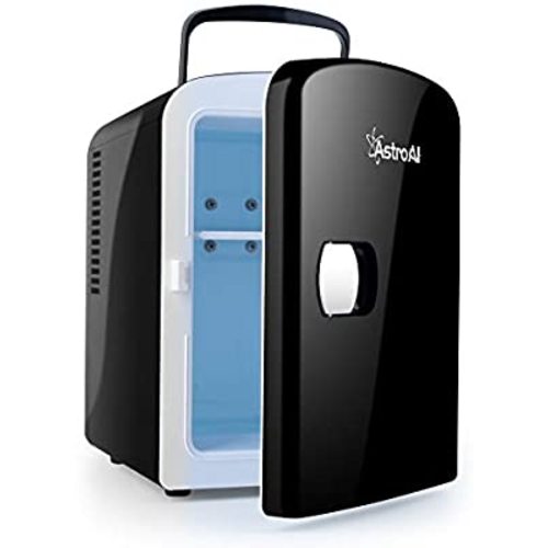 AstroAI Mini Fridge 4 Liter/6 Can AC/DC Portable Thermoelectric Cooler and Warmer for Skincare, Foods, Medications, Home and Travel (Black) - 3 # Black