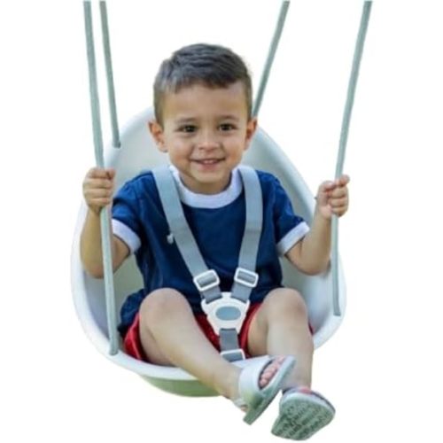 Swurfer Coconut Toddler Swing – Comfy Baby Swing Outdoor, 3- Point Adjustable Safety Harness, Secure, Safe Quick Click Locking System, Blister-Free Rope, Easy Installation, Ages 6-36 Months