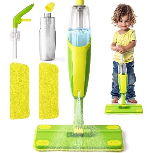 Toddler Spray Mop-Montessori Toys Mini Size Cleaning Mini Mop that Really Spray -Kid Pretend Play Toys Gift for Toddlers Girls Boys