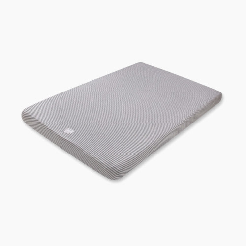 Burt's Bees Baby Fitted Mini Crib Sheet For Portable Play Yards, Pack 'N Plays, And Mini Cribs - Heather Grey Stripe