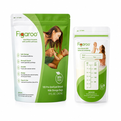 Figaroo EverSeal Breast Milk Storage Bags – 100 Count