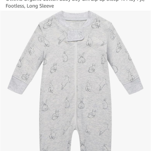 Owlivia Organic Cotton Baby Boy Girl Zip up Sleep 'N Play Pjs, Footless, Long Sleeve