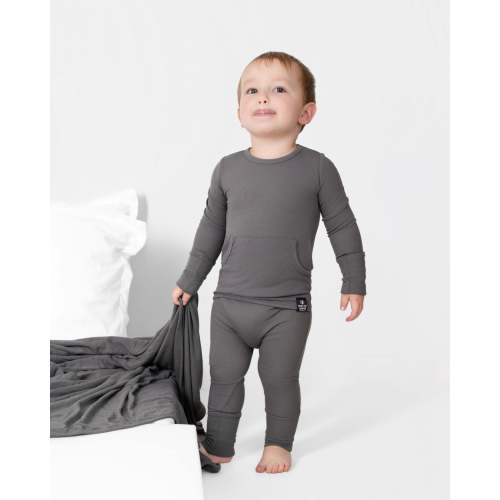 Front Opening Ready Set Romper® in Ribbed Stormy
