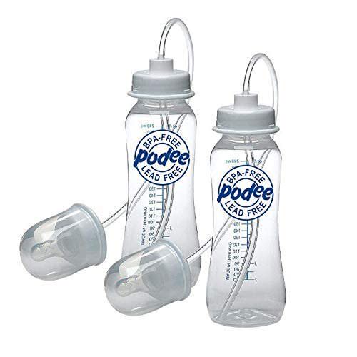 Podee Hands Free Baby Bottle - Anti-Colic Feeding System 9 oz (2 Pack - Blue) - Podee Hands Free Baby Bottle - Anti-Colic Feeding System 9 oz (2 Pack - Blue)