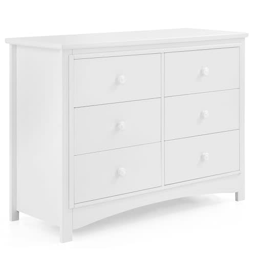 Delta Children Perry 6 Drawer Dresser - Greenguard Gold Certified, Bianca White