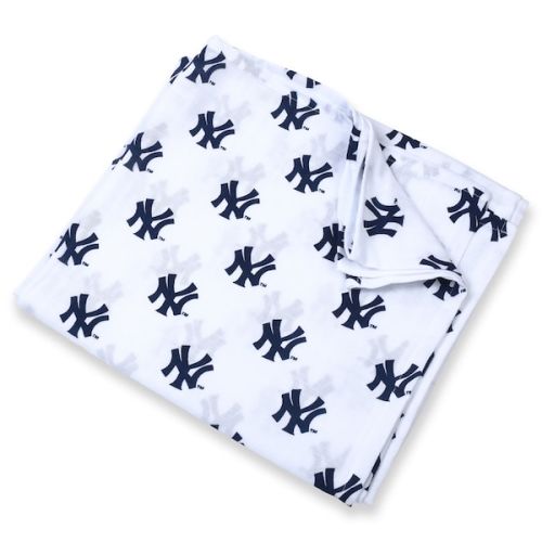 Infant New York Yankees Three Little Anchors White 47'' x 47'' Muslin Swaddle Blanket