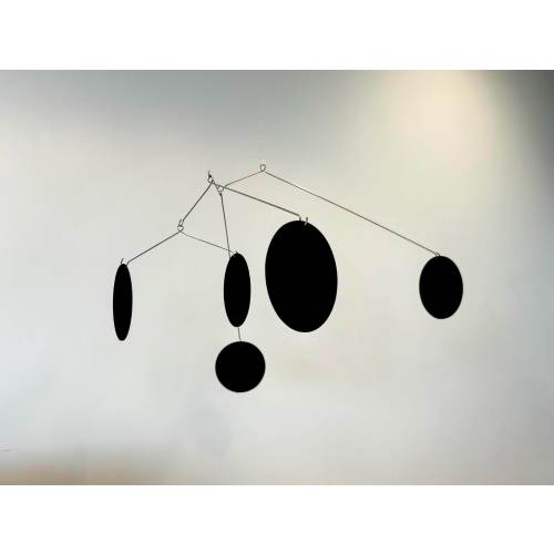 Mid-century Modern Mobile Black Circles Decor Gift Black Mobile Nursery Baby Gift Modern Calming Mobile Geometric Kinetic Mobile Mid Century