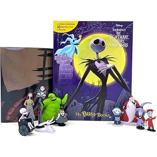 Disney Nightmare Before Christmas My Busy Books - Storybook, 10 figurines, playmat