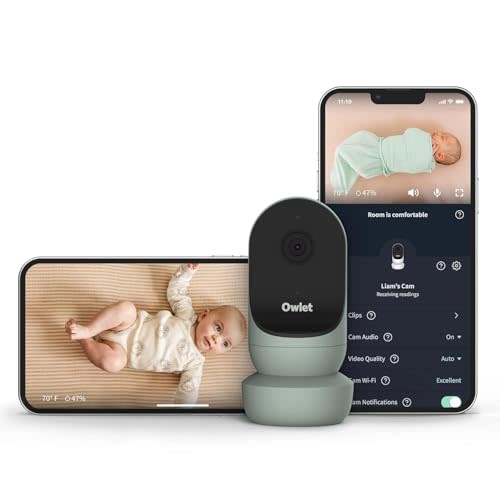 Owlet Cam Smart Video Baby Monitor with Video Camera and Audio - Secure Wifi, 1080p Night Vision, Customize Cry, Sound and Motion Alerts, 2-way audio, Mounting kit