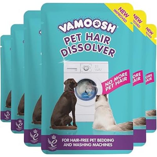 Vamoosh Pet Hair Dissolver for Laundry, 6x3.5oz (2 Boxes), Pet Hair Remover Washer Machine Cleaner (Up to 6 Washes), Pet Hair Remover for Laundry Easily Dissolves Dog, Cat and Pet Fur