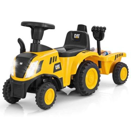 Kids Ride On Tractor Licensed Caterpillar Foot To Floor Sliding Car With Shovel