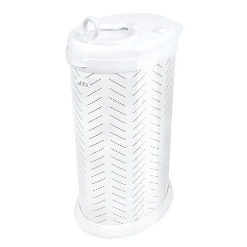 Ubbi Stainless Steel Diaper Pail, Odor Locking, No Special Bag Required, Award-Winning, Registry Must-Have, Herringbone