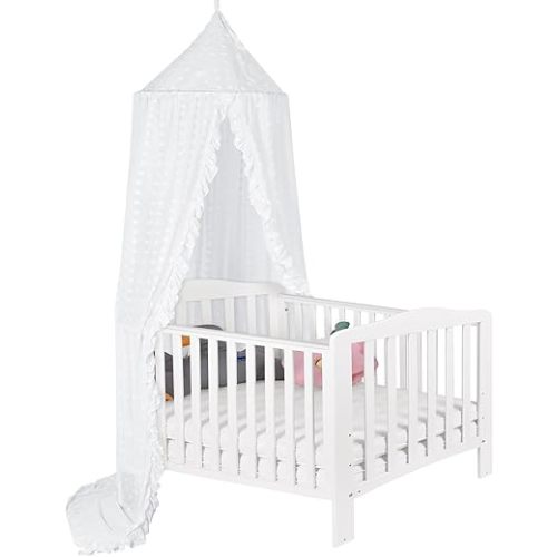Princess Bed Canopy for Girls - Crib Canopy for Bed - Mosquito Net for Bed, Kids Bed Canopy with Princess Room Decor for Girls Bedroom,Children's Reading Room Decor (White)