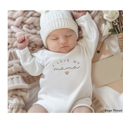 Embroidered I Love My Mama 2 Onesies® Brand, I love my mommy, mom, Christmas Gift for Mom, Cute Baby Onesies® Brand, Mom Dad 112