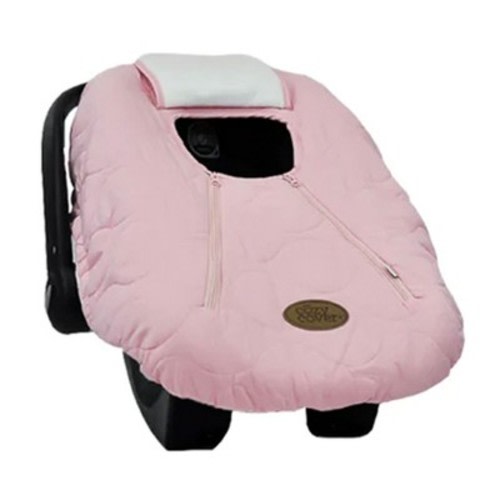 CozyBaby Cozy Cover Quilted Infant Car Seat Insulating Cover with Dual Zippers, Face Shield, and Elastic Edge for Travel During Winter Months, Color: Pink