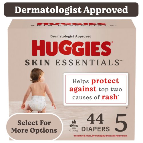 Huggies Skin Essentials Baby Diapers for Sensitive Skin, Size 5 (27+lbs), 44 Ct (Select for More)