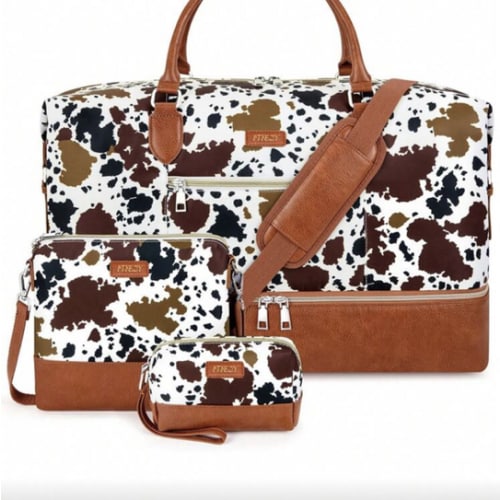 Weekender Bag For Women, Travel Duffel Bag Carry On Overnight Bag With Shoe Compartment Large Nylon Travel Weekend Tote Bag