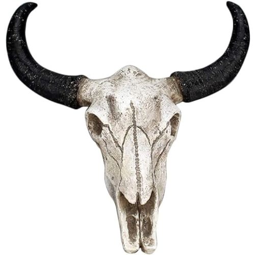 Bull Head Skull Wall Hanging Art Cow Skull Wall Plaque 3D Realistic Cow Skull Statue Skeleton Animal Head Wall Home Cow Skull Design Sculpture