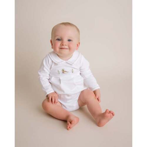 Mallard Bubble Romper, White - Cuclie | Maisonette