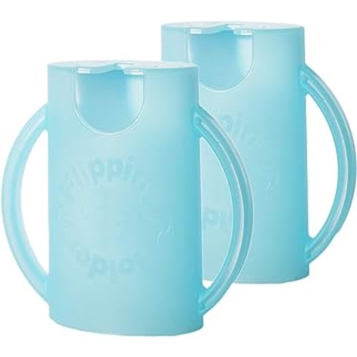 Squeeze Proof Food Pouch Holder for Toddlers, Babies, Kids, Mess Free No Squeeze Juice Box Drink and Applesauce Snack Holder with Easy Grip Handles and Lid