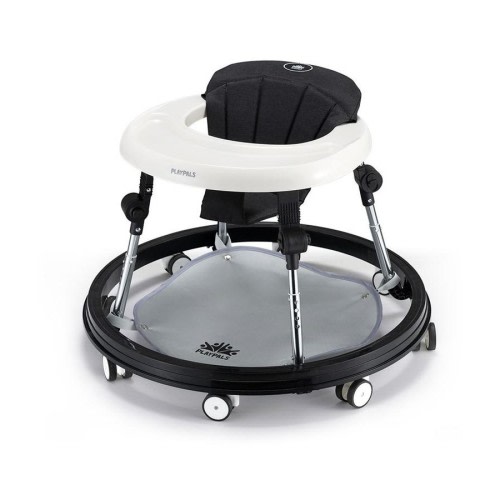 Playpals 3-IN-1 Baby Walker Adjustable Stroller Aluminium Alloy Black
