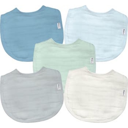 5-Pack Organic Cotton Muslin Baby Bibs