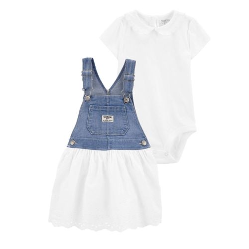 Baby 2-Piece Peter Pan Collar Bodysuit & Denim Jumper Dress Set | Carter's