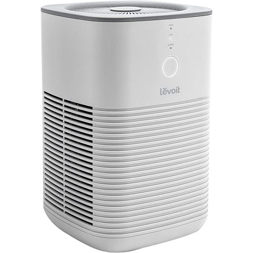 LEVOIT Air Purifier for Home Bedroom, HEPA Fresheners Filter Small Room Cleaner with Fragrance Sponge for Smoke, Allergies, Pet Dander, Odor, Dust Remover, Office, Desktop, Table Top, 1 Pack, White - Button Purifier 1pack