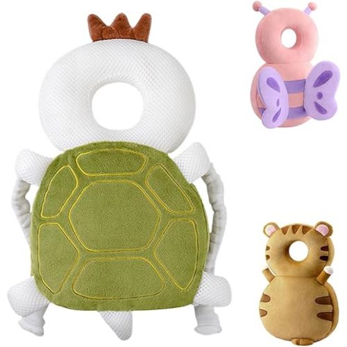 Toddler Baby Head Protection Cushion Backpack Wear ,Green Turtle