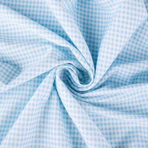 SheetWorld Fitted Baby Bassinet Sheet fits Chicco LullaGo Portable Bassinet 15 x 28, 100% Cotton Jersey, Hypoallergenic, Butter Soft, Blue Gingham, Made in USA