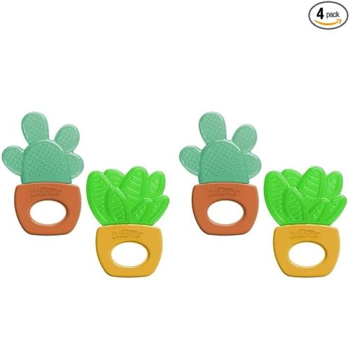 Dr. Brown's AquaCool Water-Filled Teether, Cooling Baby Teether Toy for Sore Gums, Green Cactus, BPA-Free, 3m+, 4-Pack
