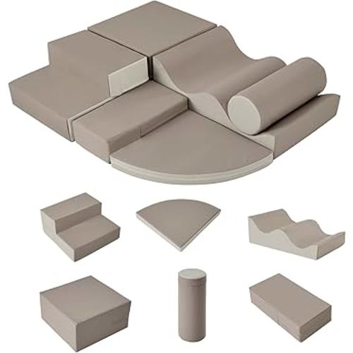 Merax Climbing Toys for Toddlers, Soft Climb and Crawl Playset Indoor Baby Soft Foam Blocks for Climbing, Crawling, 6-Piece