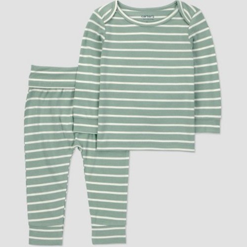 Carters' Just One You® Baby Boys' 2pc Comfy Soft Striped Set - Green 3M