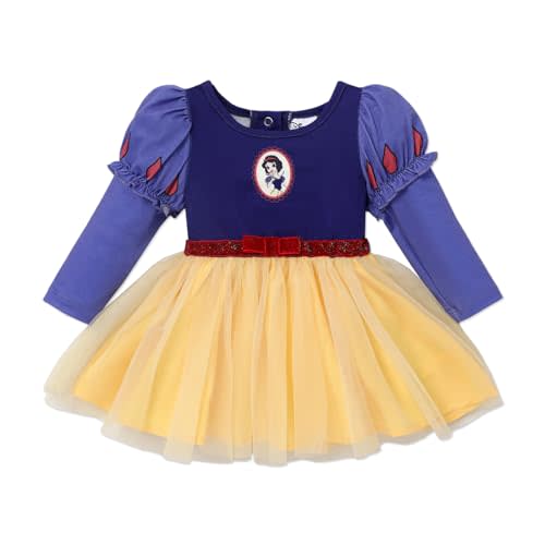 Disney Princess Baby Toddler Girl Flutter Long Sleeves Tulle Dress Birthday Party Costume