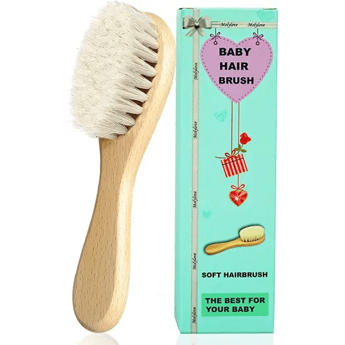 Wooden Baby Hair Brush for Newborns & Toddlers, Super Soft Goat Bristles Hair Brush, Toddler Hair Brush,Ideal for Cradle Cap, Perfect Baby Registry Gift
