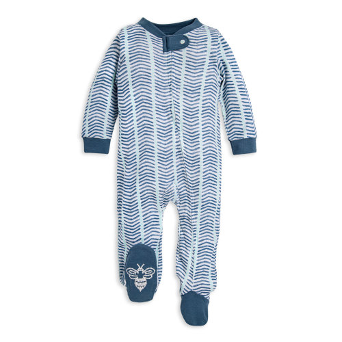 Watercolor Chevron Organic Baby Loose Fit Footed Sleep & Play