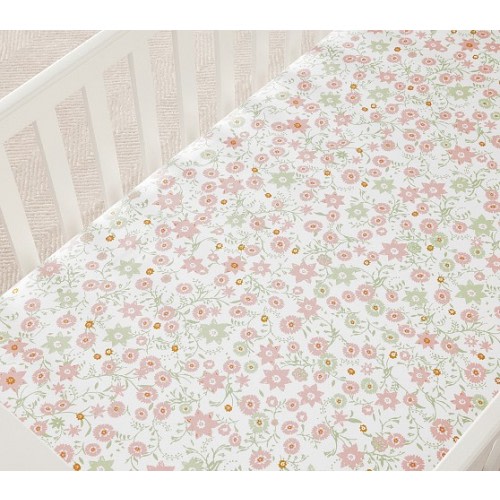 Julia Berolzheimer Floral Organic Crib Fitted Sheet | Pottery Barn Kids