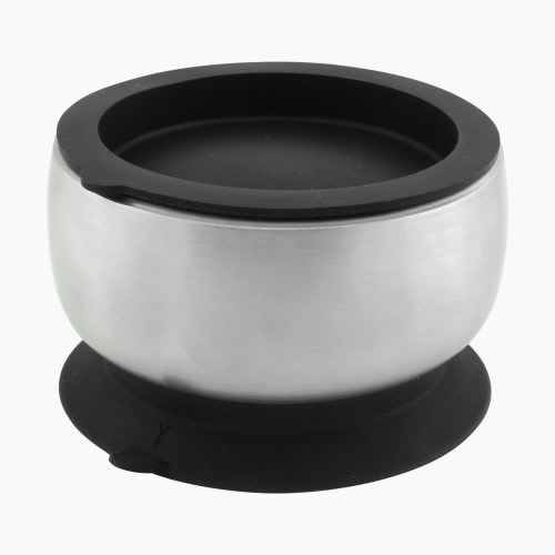 Avanchy Stainless Steel Suction Bowl + Lid - Black
