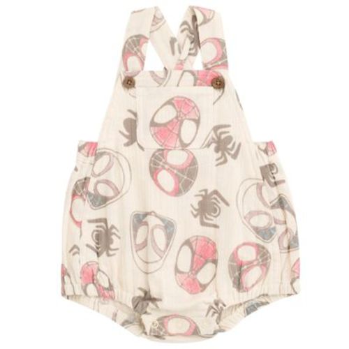 Marvel Spidey and His Amazing Friends Baby Boys Cotton Gauze Matching Family Short Overalls Baby Romper 6-9 Months