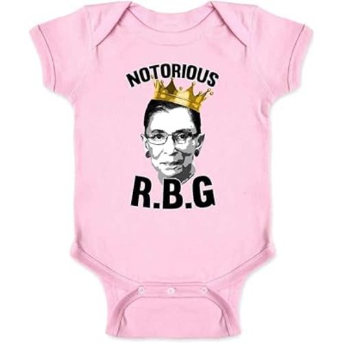 Pop Threads Notorious R.B.G. RBG Supreme Court Political Infant Baby Boy Girl Bodysuit Pink 12M