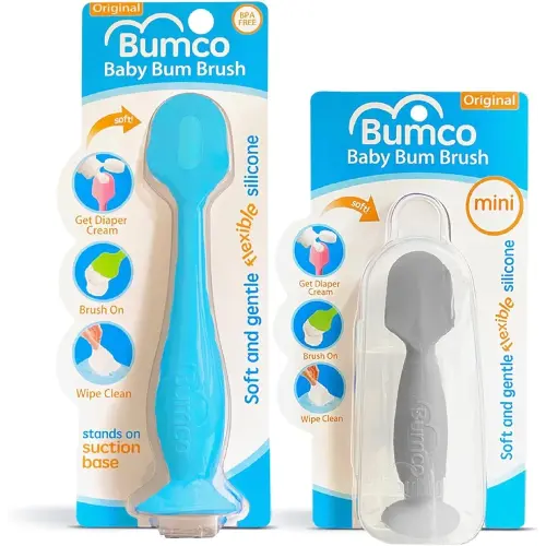 Bumco Diaper Cream Spatula Home & Travel Set - BPA-free Butt Paste Diaper Cream Applicator, Soft Diaper Rash Cream Applicator, Butt Spatula Baby, Mom-Invented Diaper Bag Essentials, 2-Pack
