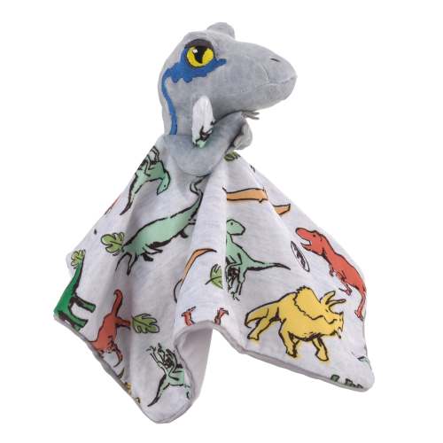 NoJo -Welcome to the Universe Baby - Jurassic World Grey, Green, Orange and Yellow, Grey Plush Dinosaur Raptor Security Baby Blanket – NoJo Baby