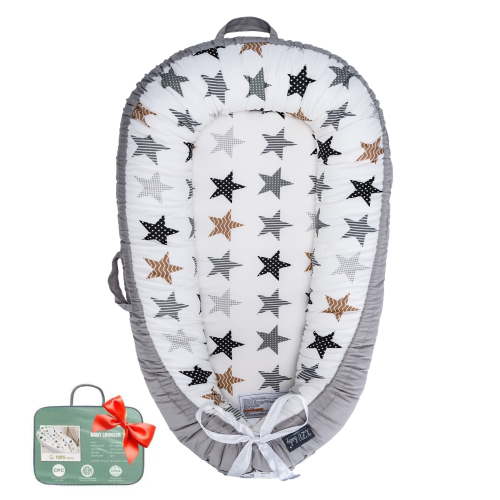 Baby Lounger for Newborn 0–24 Months, Portable Infant Support Pad for Tummy Time and Diaper Changes, Breathable Cotton Pad for Supervised Awake Use