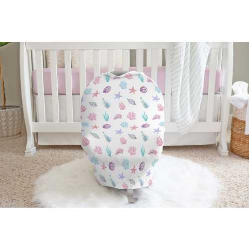 Shells Car Seat Cover, Under The Sea Nursing Cover, Under The Sea Carseat, Mermaid Baby Gift, Ocean Nursing Cover, Mermaid car seat - PiM